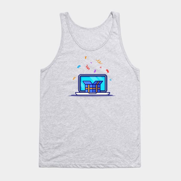 Laptop With Gift Box Tank Top by Catalyst Labs